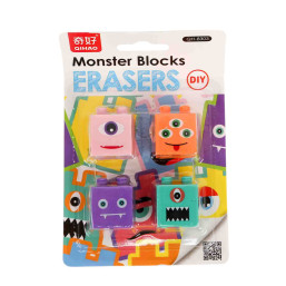 Monster Block Eraser 4 Pcs